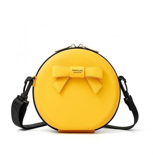 Round Leather Shoulder Bag