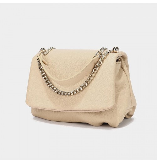 White Shoulder Bag With Chain Strap